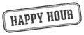 happy hour stamp. happy hour rectangular stamp on white background Royalty Free Stock Photo