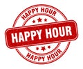 happy hour stamp. happy hour round grunge sign. Royalty Free Stock Photo