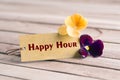 Happy hour tag Royalty Free Stock Photo