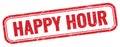 HAPPY HOUR text on red grungy stamp Royalty Free Stock Photo