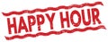 HAPPY HOUR text on red lines stamp sign Royalty Free Stock Photo