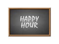 Happy hour written on a blackboard Royalty Free Stock Photo