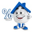 Happy house with percentage sign