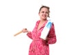Happy housewife Royalty Free Stock Photo