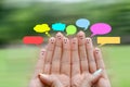 Happy human fingers suggesting feedback and communication concept Royalty Free Stock Photo