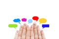 Happy human fingers suggesting feedback and communication concept Royalty Free Stock Photo