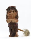 Happy Icelandic troll on white background Royalty Free Stock Photo