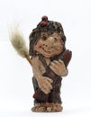Happy Icelandic troll on white background Royalty Free Stock Photo