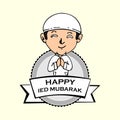 Happy ied mubarak cartoon