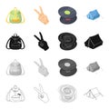 Happy, image, lifestyle, and other web icon in cartoon style.Backpack, handles, pocket icons in set collection.