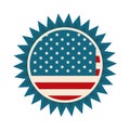 Happy independence day, american flag badge border decoration flat style icon Royalty Free Stock Photo