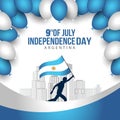 Happy independence day Argentina with balloons. vector illustration design