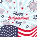 Happy Independence Day background. Fourth of July background. American Independence Day design with stars, stripes and Royalty Free Stock Photo