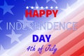 Happy Independence Day background. Fourth of July background. American Independence Day design with stars and stripes Royalty Free Stock Photo