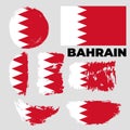 Happy independence day of Bahrain with artistic watercolor country flag