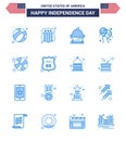 Happy Independence Day 16 Blues Icon Pack for Web and Print ball; american; dessert; fly; bloon