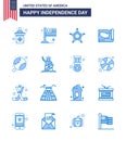 Happy Independence Day 16 Blues Icon Pack for Web and Print baseball; usa; men; united; map