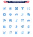 Happy Independence Day 25 Blues Icon Pack for Web and Print bird; star; alert; protection; head