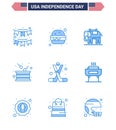 Happy Independence Day 9 Blues Icon Pack for Web and Print ice hockey; independence; elephent; independence; drum