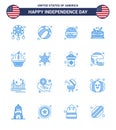 Happy Independence Day 16 Blues Icon Pack for Web and Print states; american; burger; parade; instrument