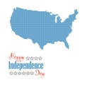 Happy independence day card. Dotted map united states of america Royalty Free Stock Photo