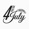 Happy Independence Day. Festive flat and black text banner on a white background. 4th of July. United States of America. Vector Royalty Free Stock Photo