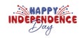 Happy independence day with fireworks. 4th of July, United States independence day. Template design for poster, banner, flyer, Royalty Free Stock Photo