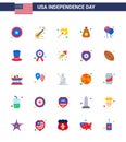 Happy Independence Day 25 Flats Icon Pack for Web and Print bloons; cash; camping; bag; dollar