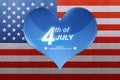 Happy Independence day greeting on blue heart