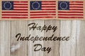Happy Independence Day greeting with old flags Royalty Free Stock Photo