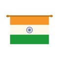 Happy independence day india, flag traditional pendant flat style icon