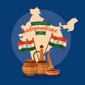 happy independence day india flat design