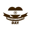 Happy independence day india, heart with flag honor celebration silhouette style icon