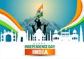 happy independence day India.15th August background. vector illustration design Royalty Free Stock Photo