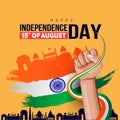 happy independence day India.15th August saffron color background. abstract vector illustration design Royalty Free Stock Photo