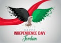 Independance dayhappy independence day Jordan. flying dove with Jordan flag. vector illustration design