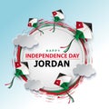 happy independence day Jordan. kites flag. abstract vector illustration design