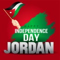 Happy Independence Day Jordan Vector Template Design Illustration. man hand with flag