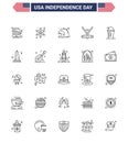 Happy Independence Day 25 Lines Icon Pack for Web and Print limonade; america; animal; american; ice sport