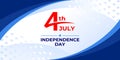 Happy independence day. Logo Fourth of July. Vector banner, greeting card for social media. Happy independence Day greetings for