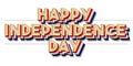 Happy Independence Day Logotype Font Banner Logo Headline 3D America July 4th