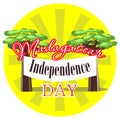 Happy independence day of Madagascar with baobab
