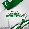 Happy independence day Pakistan 15th august. vector illustration design. greeting card Royalty Free Stock Photo