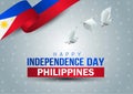 Happy independence day Philippines. flying dove with Philippine flag. vector illustration design Royalty Free Stock Photo