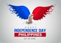 Happy independence day Philippines. flying dove with Philippine flag. vector illustration design Royalty Free Stock Photo