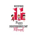 11 november, Poland Happy Independence Day greeting card.