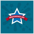 Happy independence day star card with firework, vector eps10