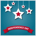 Happy independence day star card with firework, vector eps10