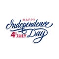 Happy Independence Day, 4th of July calligraphic lettering design celebrate card template. Royalty Free Stock Photo