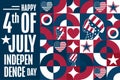 Happy Independence Day. 4th of July. USA. Holiday concept. Template for background, banner, card, poster with text Royalty Free Stock Photo